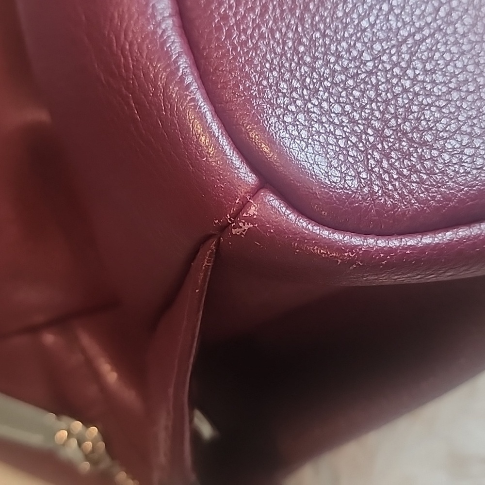 Rebecca Minkoff "Julian" Distressed Black Cherry Backpack Silver Tone Hardware - Picture 10 of 11